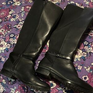 White House Black Market Black Heeled Boots